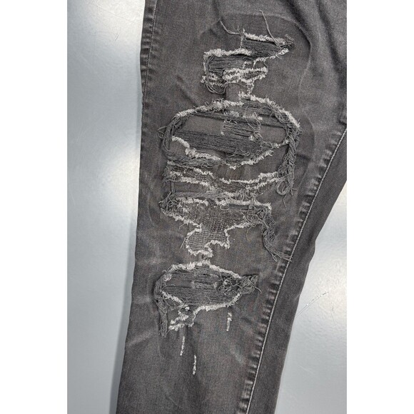 American Eagle Skinny Jeans Mens 36x30 Measures 37x27.5 Gray Distressed Stretch - Picture 7 of 11